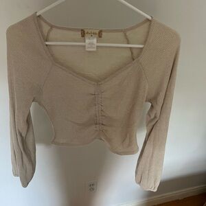 5/$25 Altar'd State Long Sleeve Ribbed Cropped Top